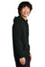 District DT7800 Mens Cloud Fleece Hooded Sweatshirt Hoodie w/ Pouch Pocket Jet Black Model Side