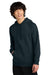 District DT7800 Mens Cloud Fleece Hooded Sweatshirt Hoodie w/ Pouch Pocket New Navy Blue Model Front