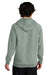 District DT7800 Mens Cloud Fleece Hooded Sweatshirt Hoodie w/ Pouch Pocket Slate Green Model Back