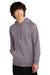 District DT7800 Mens Cloud Fleece Hooded Sweatshirt Hoodie w/ Pouch Pocket Smoky Amethyst Model Front