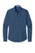 Port Authority L640 Womens Easy Care Wrinkle Resistant Long Sleeve Button Down Shirt Deep Blue Flat Front