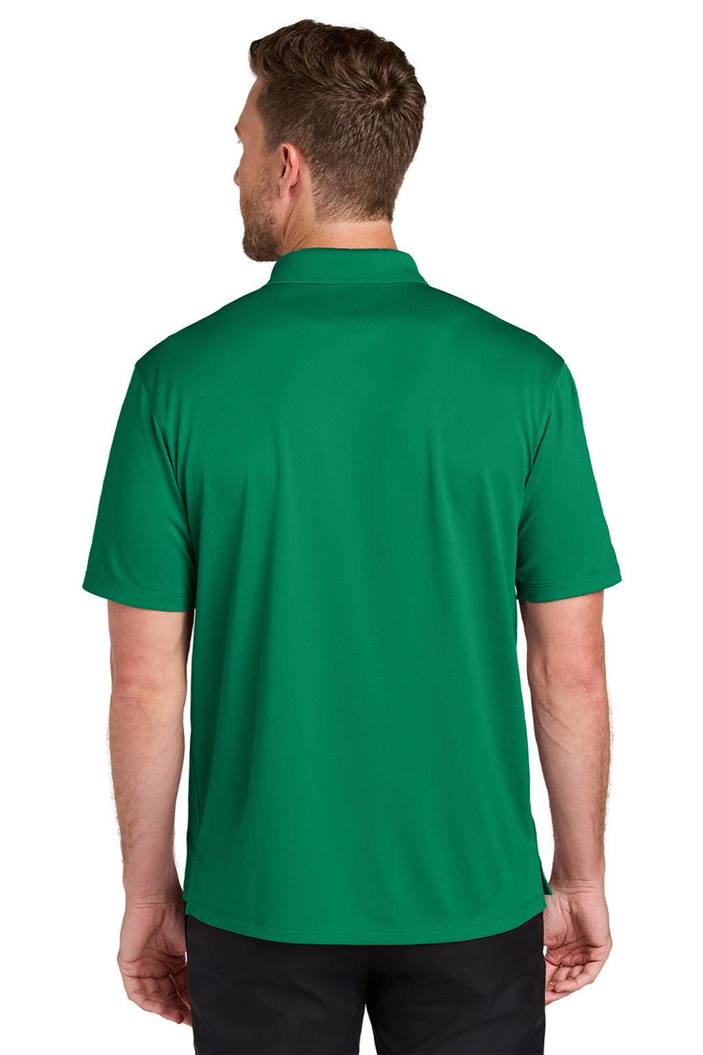 Port Authority K240 Mens Wearever Moisture Wicking Pique Short Sleeve Polo Shirt Bright Kelly Green Model Back
