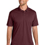 Port Authority Mens Wearever Moisture Wicking Pique Short Sleeve Polo Shirt - Burgundy