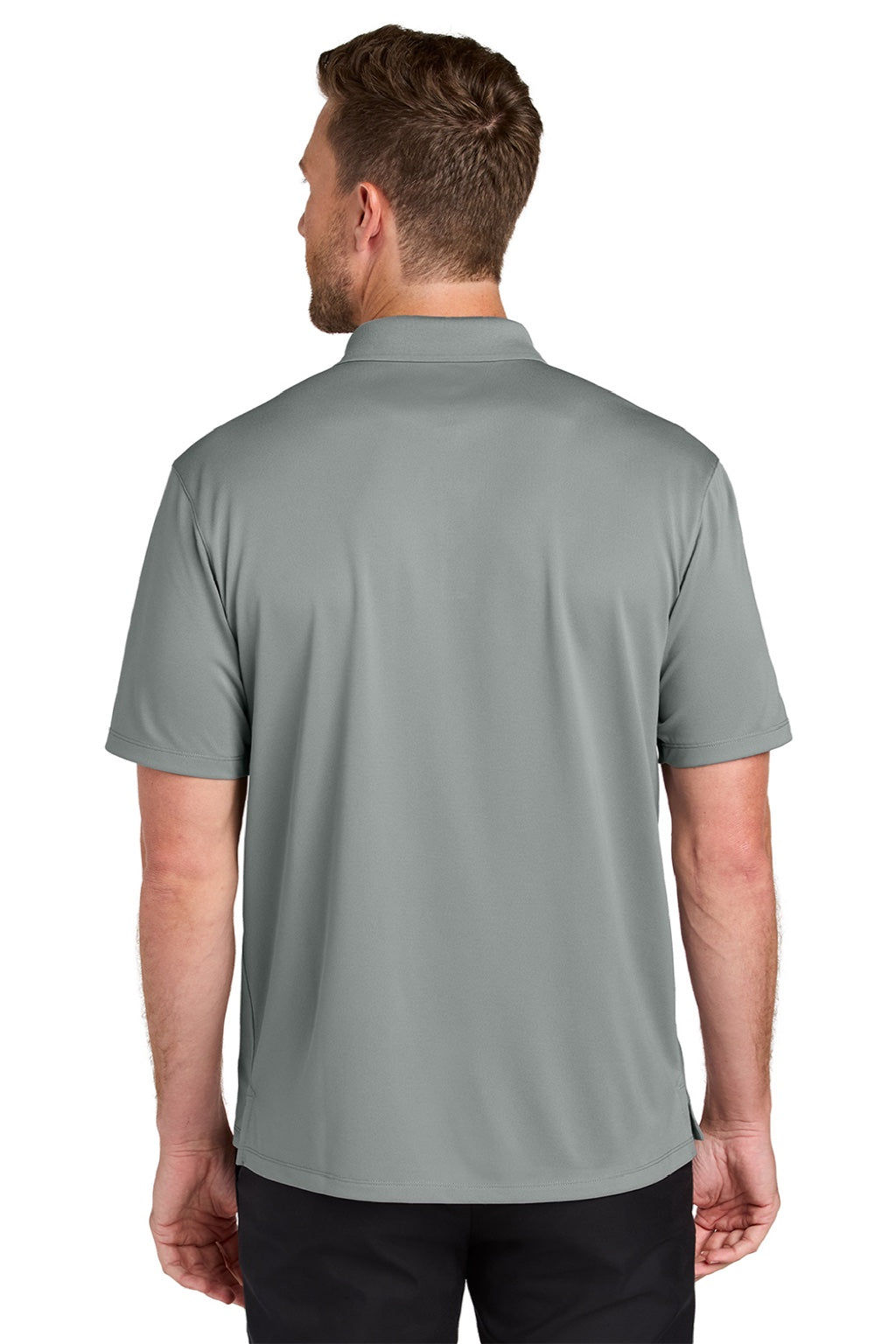 Port Authority K240 Mens Wearever Moisture Wicking Pique Short Sleeve Polo Shirt Gusty Grey Model Back