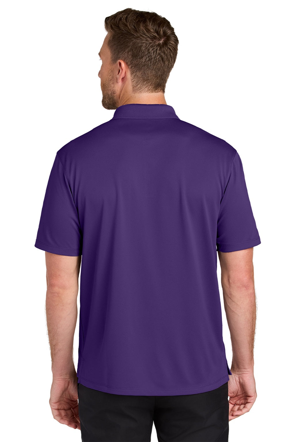 Port Authority K240 Mens Wearever Moisture Wicking Pique Short Sleeve Polo Shirt Prism Purple Model Back