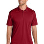 Port Authority Mens Wearever Moisture Wicking Pique Short Sleeve Polo Shirt - Rich Red