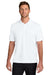 Port Authority K240 Mens Wearever Moisture Wicking Pique Short Sleeve Polo Shirt White Model Front