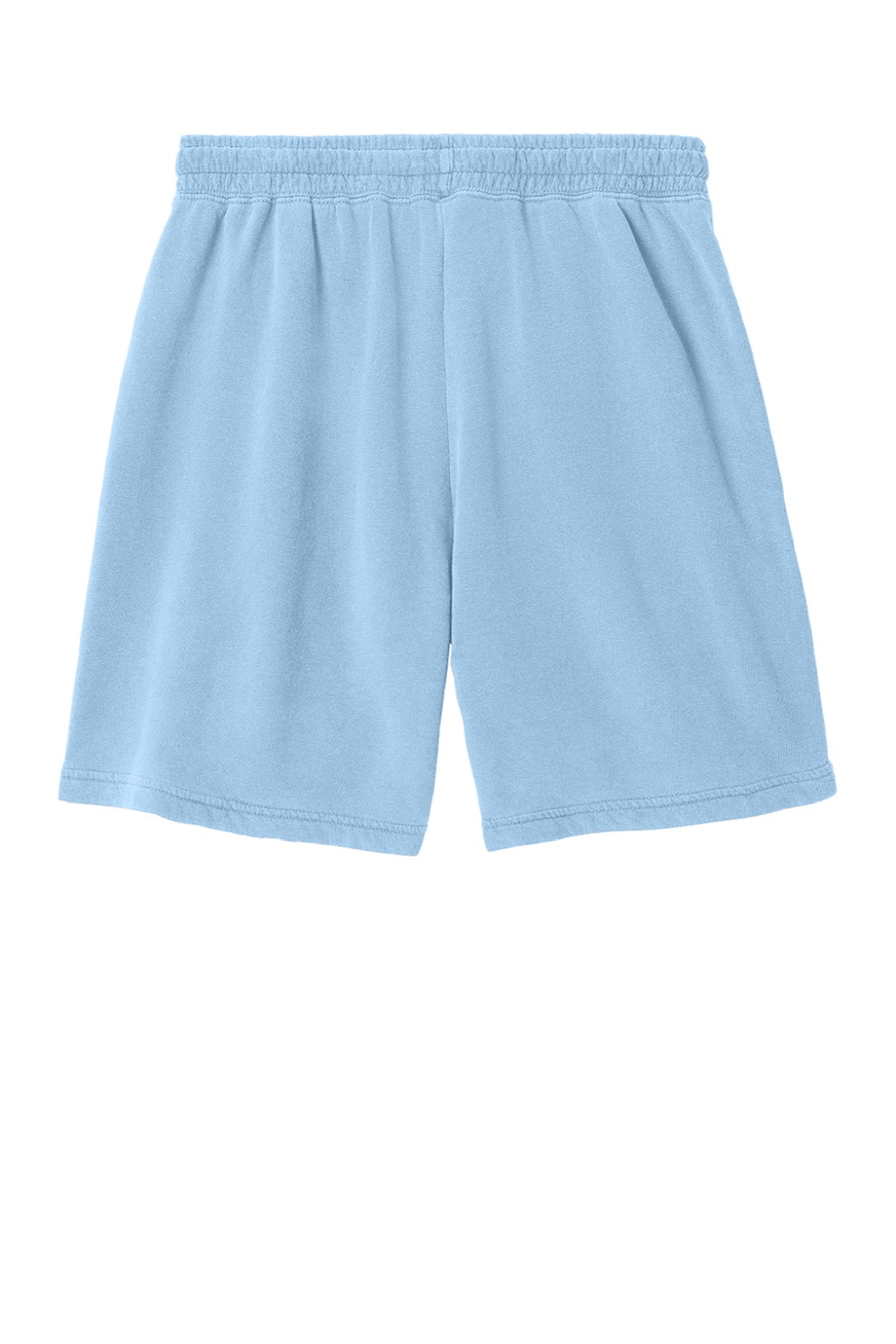 Comfort Colors 1468 Mens Garment Dyed Fleece Shorts w/ Pockets Hydrangea Blue Flat Back