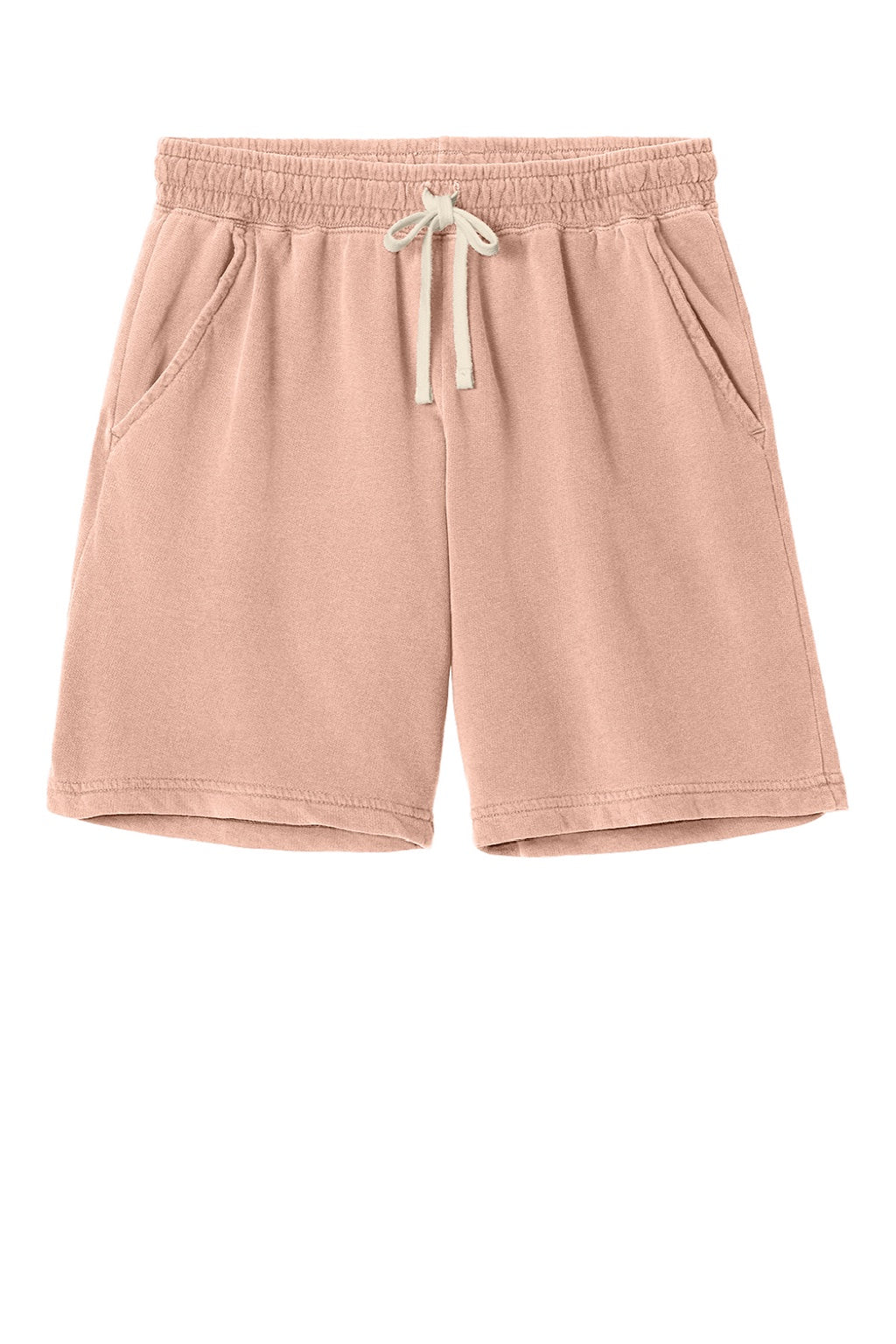 Comfort Colors 1468 Mens Garment Dyed Fleece Shorts w/ Pockets Peachy Flat Front