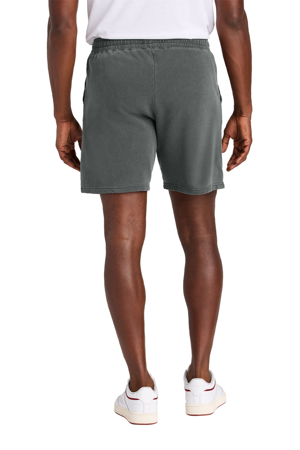 Comfort Colors 1468 Mens Garment Dyed Fleece Shorts w/ Pockets Pepper Model Back