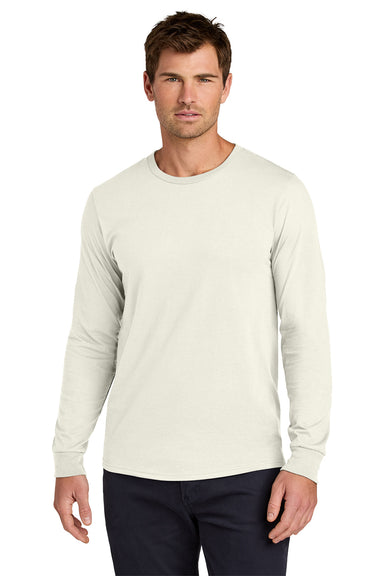 Jerzees 363L Mens Classics Long Sleeve Crewneck T-Shirt Heather Sweet Cream Model Front