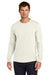 Jerzees 363L Mens Classics Long Sleeve Crewneck T-Shirt Heather Sweet Cream Model Front