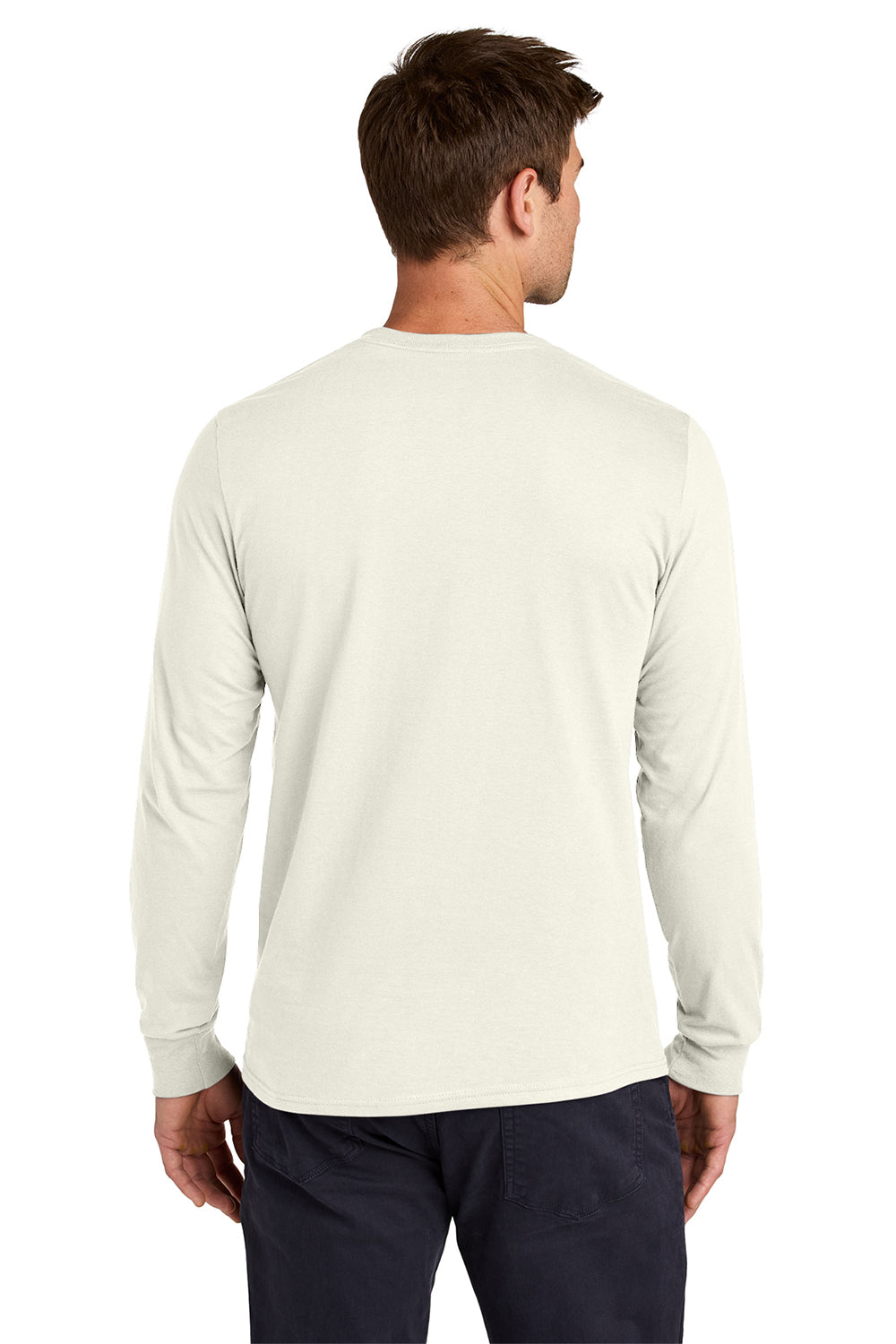 Jerzees 363L Mens Classics Long Sleeve Crewneck T-Shirt Heather Sweet Cream Model Back