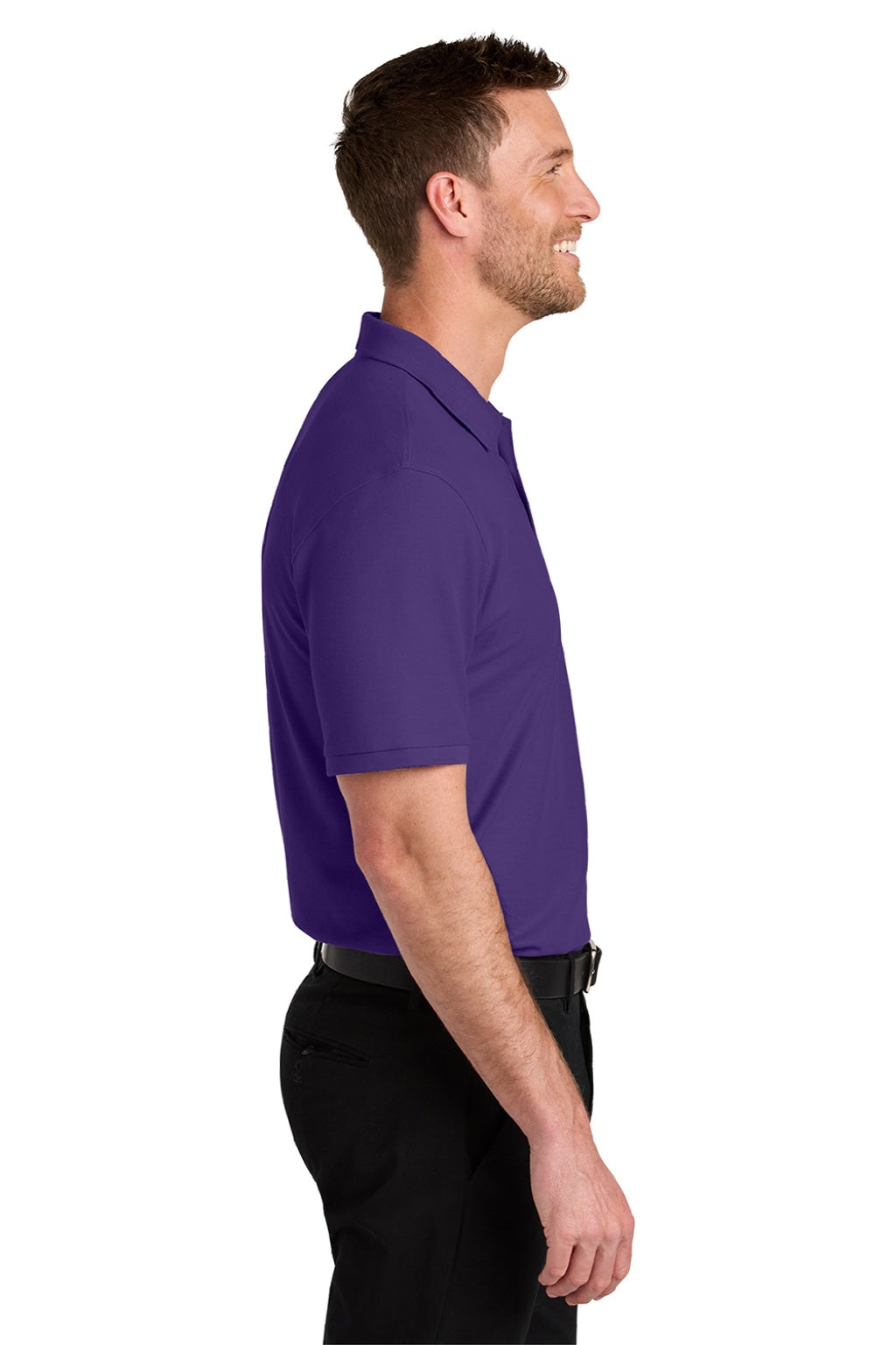 Port Authority K200/TLK200 Mens Wearever Signature Pique Short Sleeve Polo Shirt Prism Purple Model Side