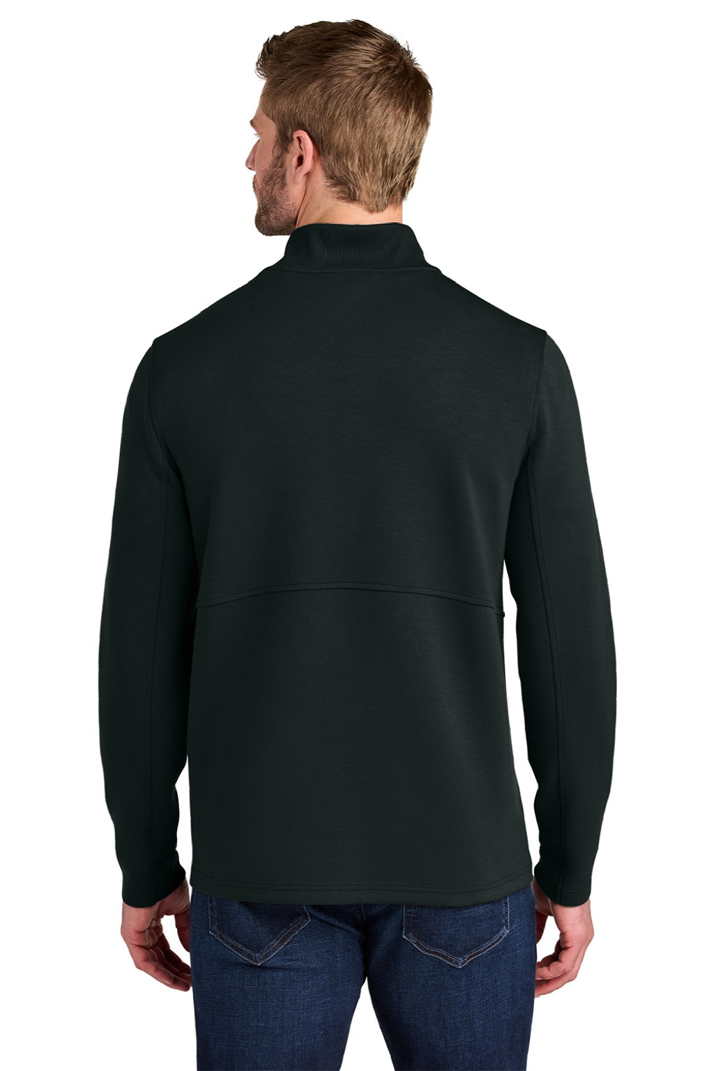 Ogio OG861 Mens Transcend 1/4 Zip Sweatshirt Blacktop Model Back