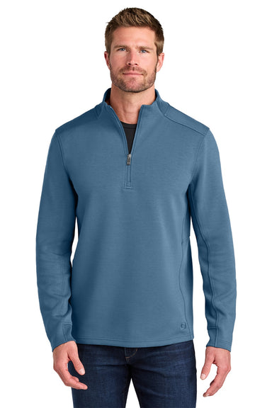 Ogio OG861 Mens Transcend 1/4 Zip Sweatshirt Mist Blue Model Front