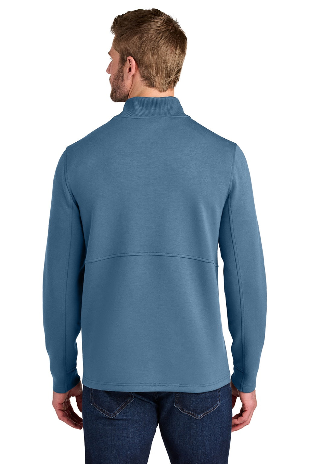 Ogio OG861 Mens Transcend 1/4 Zip Sweatshirt Mist Blue Model Back