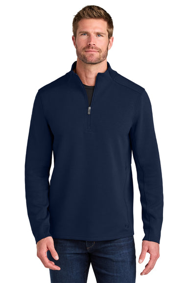 Ogio OG861 Mens Transcend 1/4 Zip Sweatshirt River Navy Blue Model Front