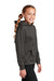 Sport-Tek YST244 Youth Sport-Wick Moisture Wicking Fleece Hooded Sweatshirt Hoodie w/ Pouch Pocket Iron Grey Model Side