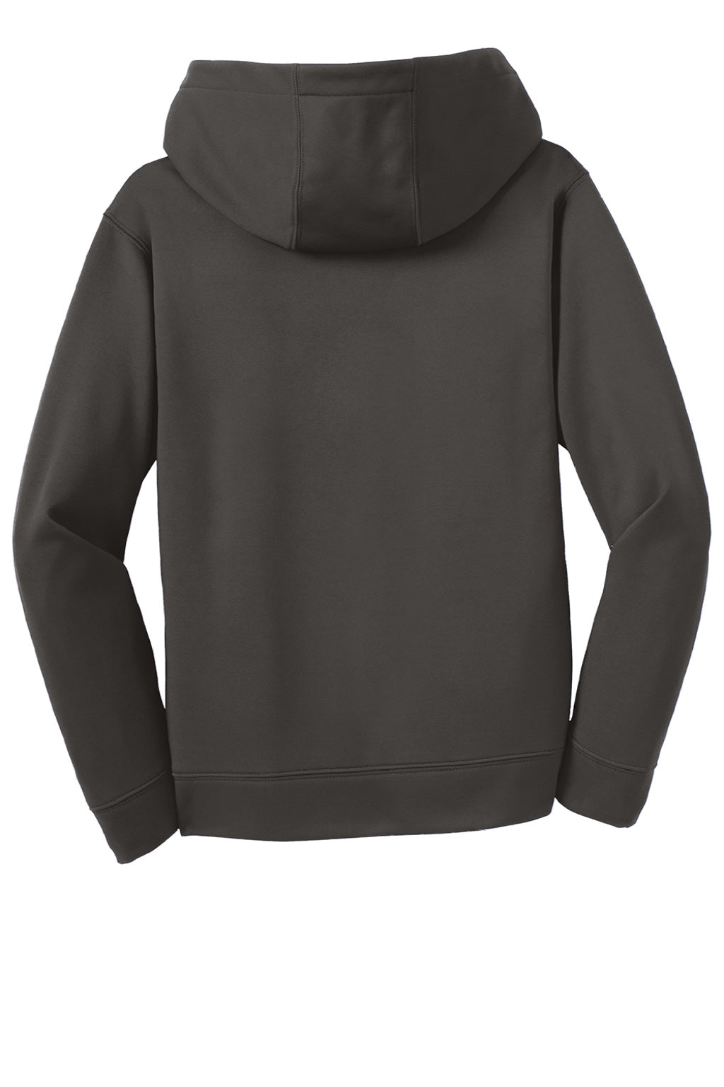 Sport-Tek YST244 Youth Sport-Wick Moisture Wicking Fleece Hooded Sweatshirt Hoodie w/ Pouch Pocket Iron Grey Flat Back