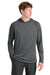 A4 A4N3409 Mens Performance Moisture Wicking Long Sleeve Hooded T-Shirt Hoodie Graphite Grey Model Front