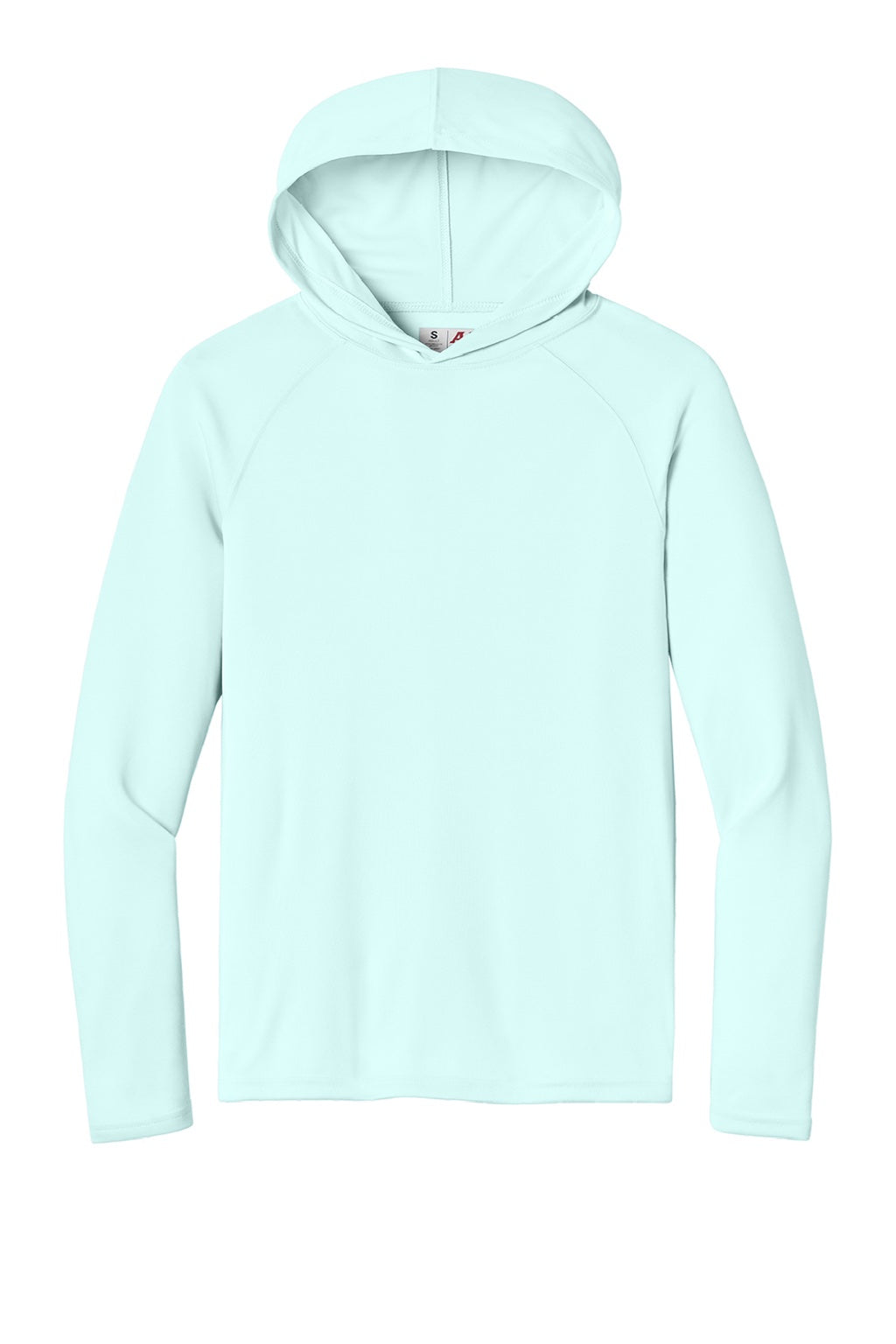A4 A4N3409 Mens Performance Moisture Wicking Long Sleeve Hooded T-Shirt Hoodie Pastel Blue Flat Front