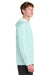 A4 A4N3409 Mens Performance Moisture Wicking Long Sleeve Hooded T-Shirt Hoodie Pastel Blue Model Side