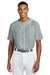 A4 A4N4184 Mens Short Sleeve Full Button Baseball Jersey Grey Model Front