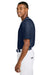 A4 A4N4184 Mens Short Sleeve Full Button Baseball Jersey Navy Blue Model Side