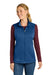 Eddie Bauer EB2570 Womens Full Zip Fleece Vest Cobalt Blue Model Front