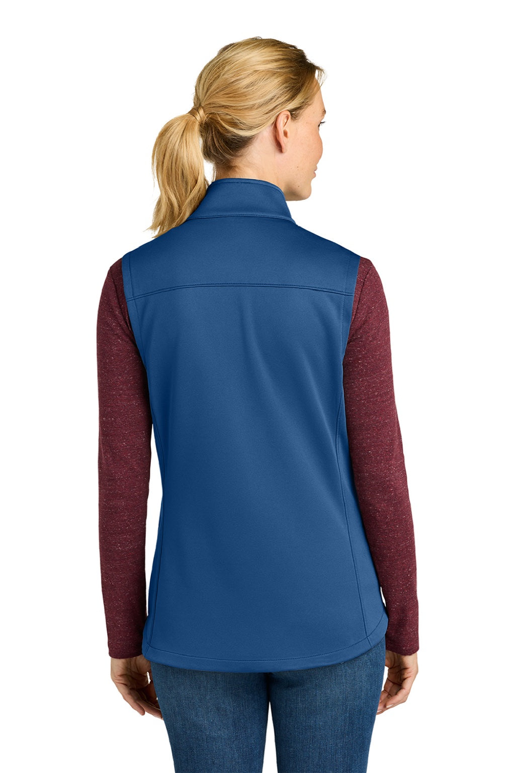 Eddie Bauer EB2570 Womens Full Zip Fleece Vest Cobalt Blue Model Back
