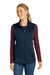 Eddie Bauer EB2570 Womens Full Zip Fleece Vest River Navy Blue Model Front