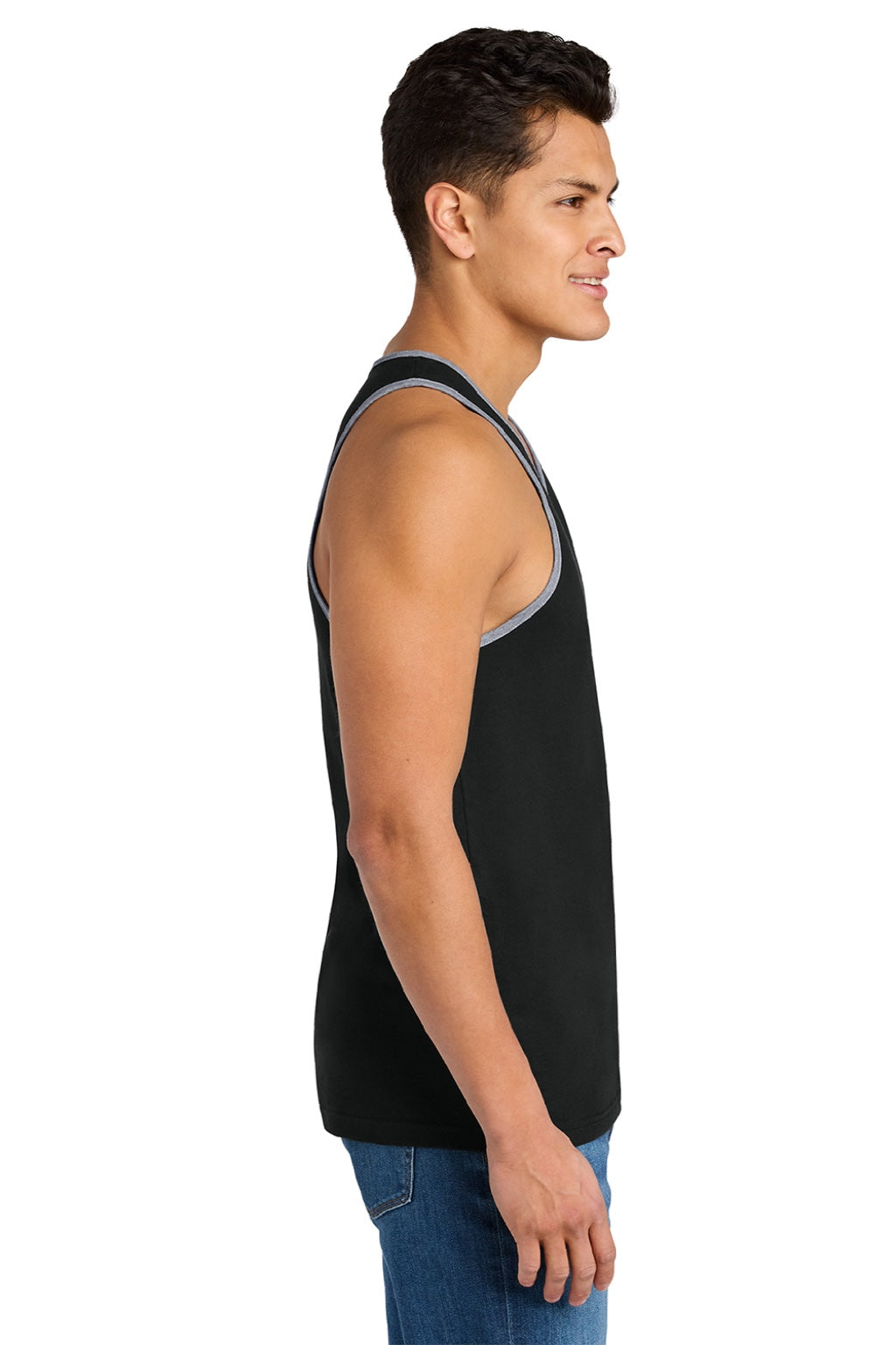 Next Level NL3633/3633 Mens Tank Top Black/Heather Grey Model Side