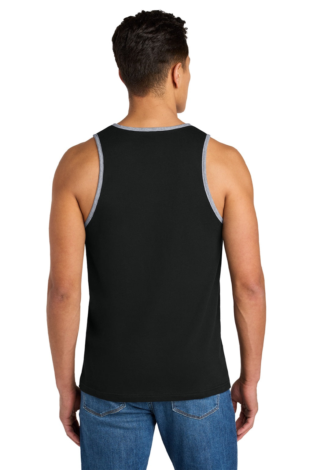 Next Level NL3633/3633 Mens Tank Top Black/Heather Grey Model Back