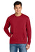 Next Level 9001 Mens Fleece Crewneck Sweatshirt w/ Pouch Pocket Red Model Front