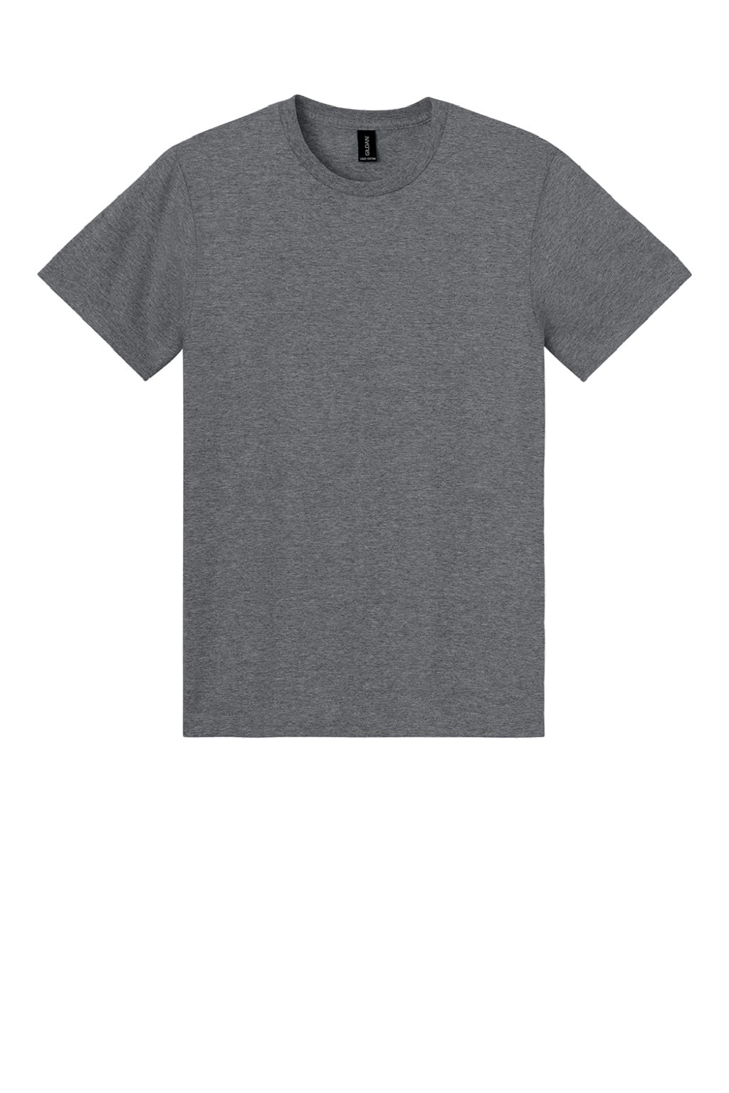 Gildan 3000 Mens Short Sleeve Crewneck T-Shirt Heather Graphite Grey Flat Front