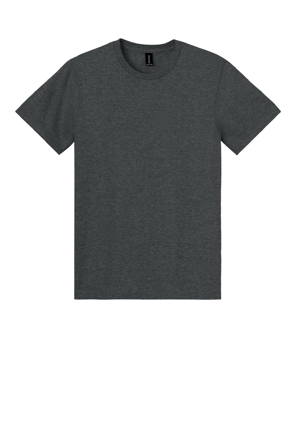 Gildan 3000 Mens Short Sleeve Crewneck T-Shirt Heather Dark Grey Flat Front