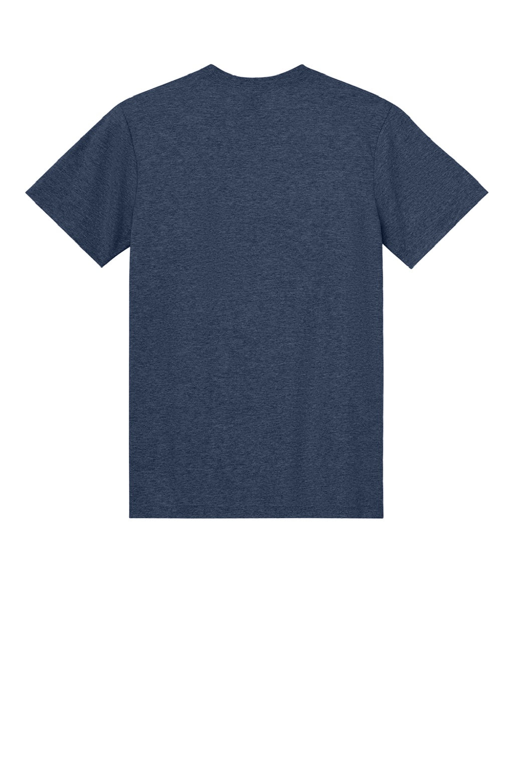 Gildan 3000 Mens Short Sleeve Crewneck T-Shirt Heather Navy Blue Flat Back