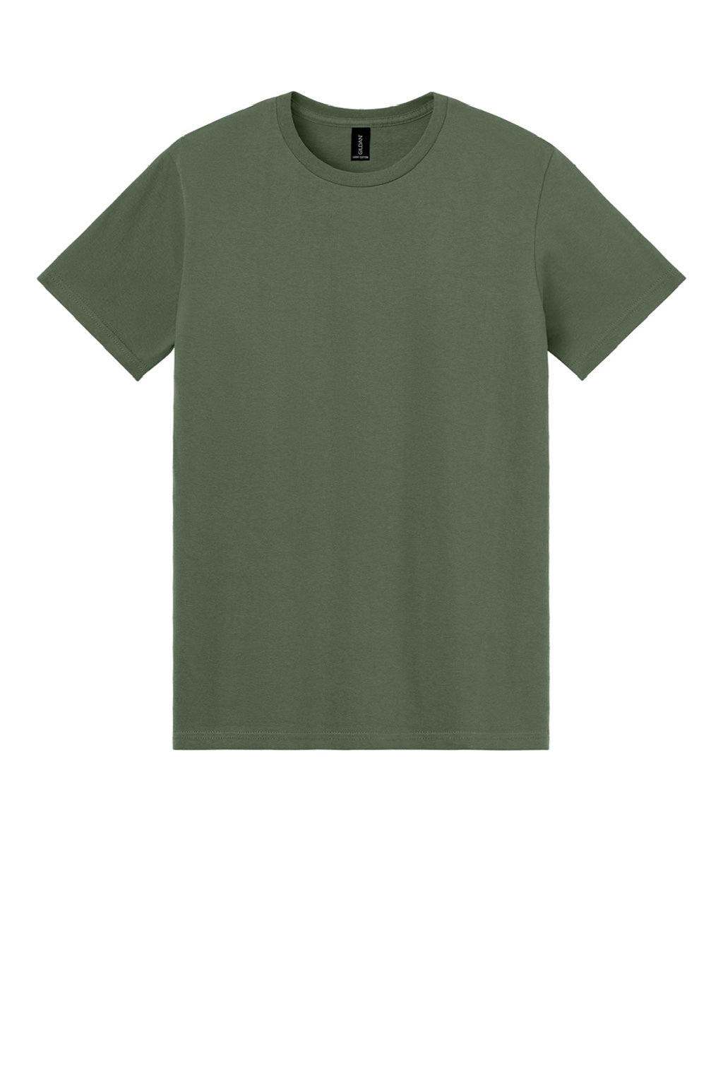 Gildan 3000 Mens Short Sleeve Crewneck T-Shirt Military Green Flat Front