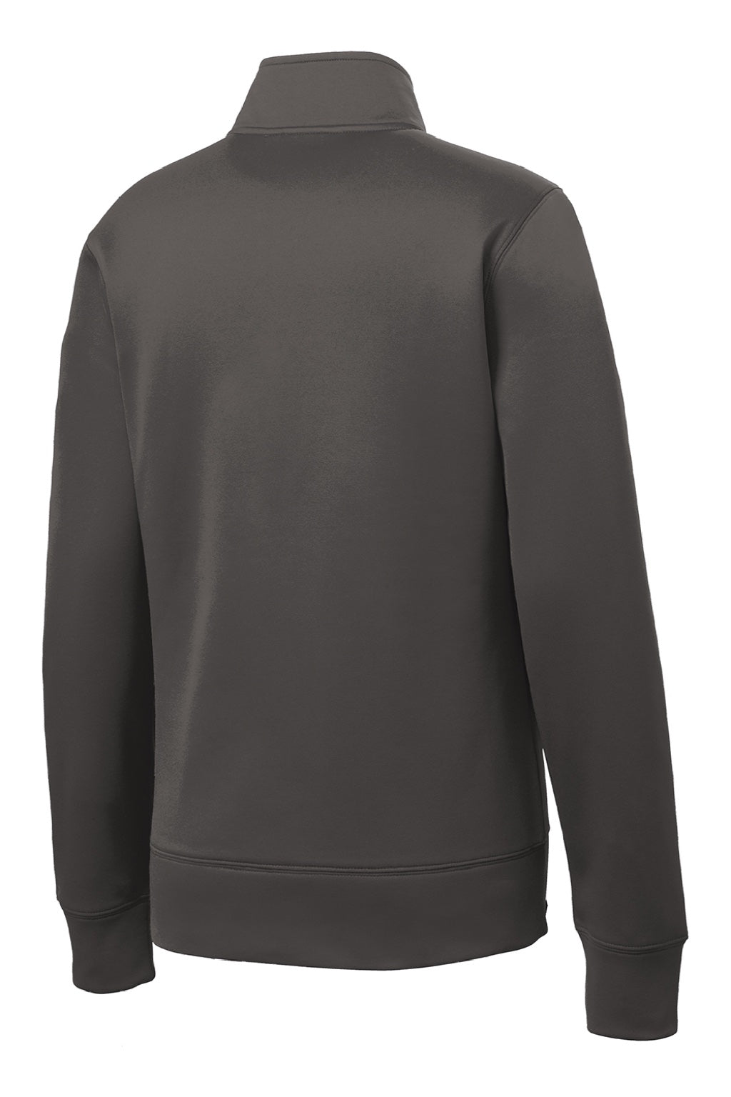 Sport-Tek LST241 Womens Sport-Wick Moisture Wicking Fleece Full Zip Sweatshirt w/ Pockets Iron Grey Flat Back