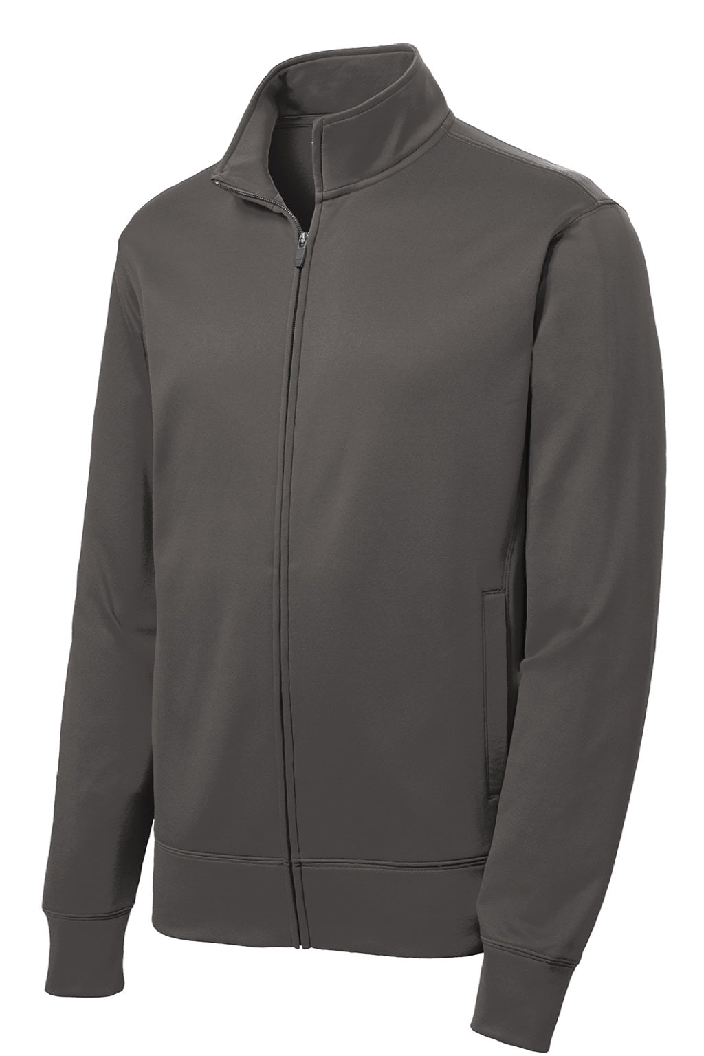 Sport-Tek ST241 Mens Sport-Wick Moisture Wicking Fleece Full Zip Sweatshirt w/ Pockets Iron Grey Flat Front