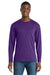 Port & Company PC450LS Mens Fan Favorite Long Sleeve Crewneck T-Shirt Team Purple Model Front