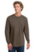 Comfort Colors 6014/C6014 Mens Long Sleeve Crewneck T-Shirt Espresso Brown Model Front