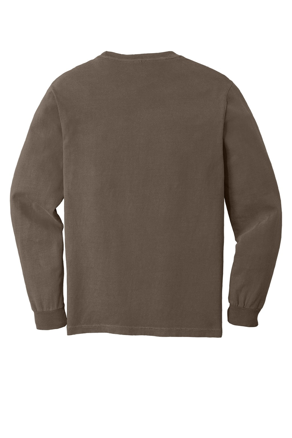 Comfort Colors 6014/C6014 Mens Long Sleeve Crewneck T-Shirt Espresso Brown Flat Back