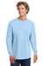 Comfort Colors 6014/C6014 Mens Long Sleeve Crewneck T-Shirt Hydrangra Blue Model Front