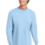Comfort Colors Mens Long Sleeve Crewneck T-Shirt - Hydrangra Blue