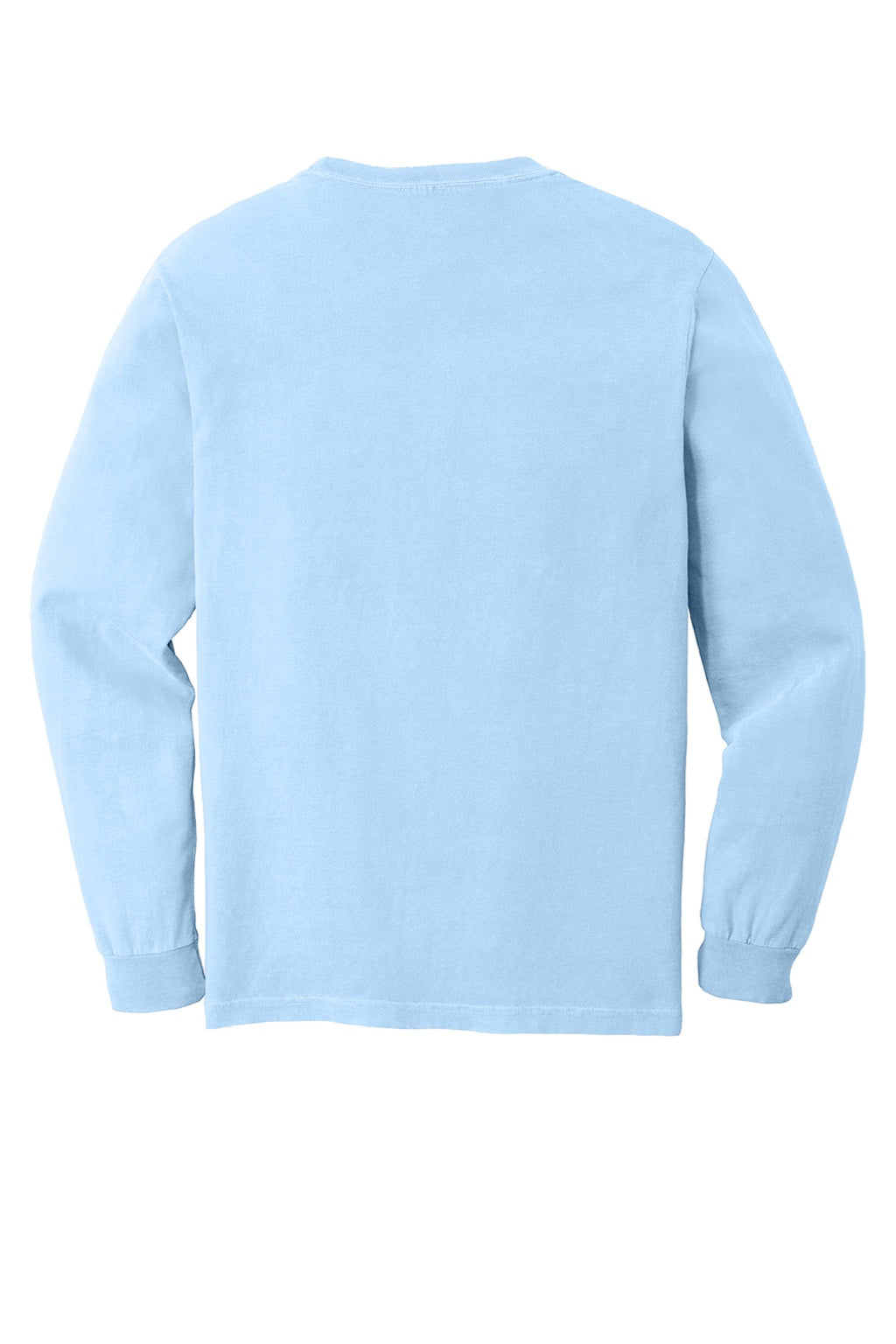 Comfort Colors 6014/C6014 Mens Long Sleeve Crewneck T-Shirt Hydrangra Blue Flat Back