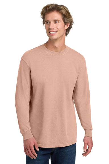 Comfort Colors 6014/C6014 Mens Long Sleeve Crewneck T-Shirt Peachy Model Front