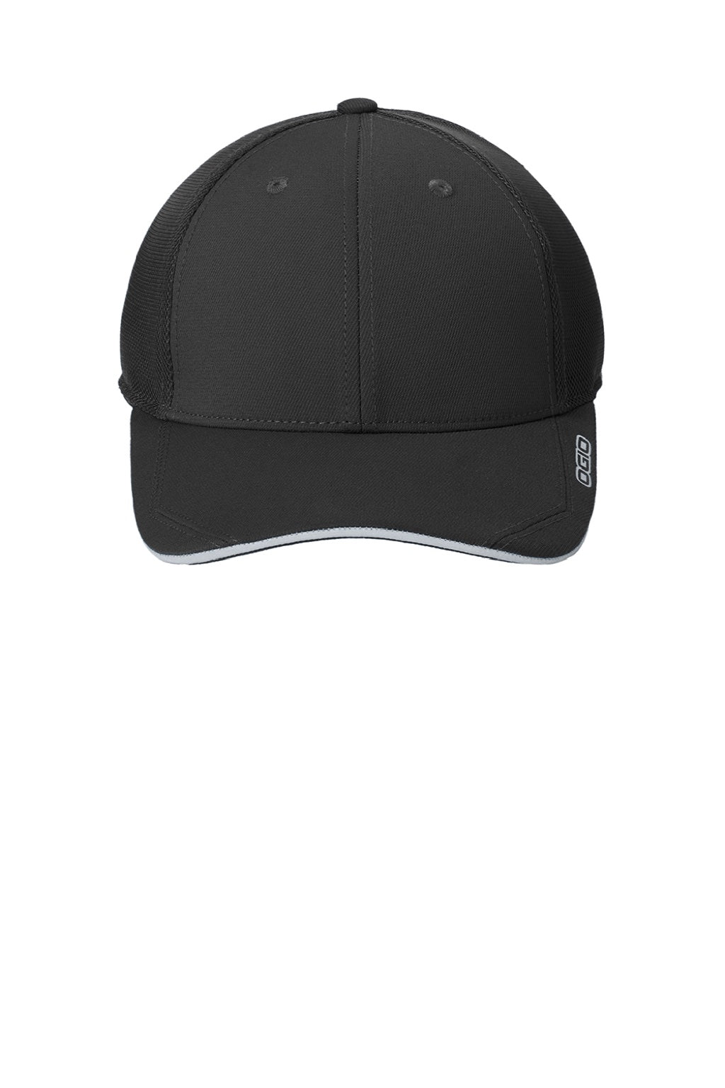Ogio Hats OE654 Mens Circuit Hat Blacktop Flat Front