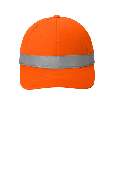 CornerStone Hats CS802 Mens Adjustable Hat Safety Orange Flat Front